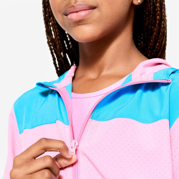 Produktbild Domyos Trainingsjacke Kinder leicht atmungsaktiv - rosa/blau (14, 15, 16)