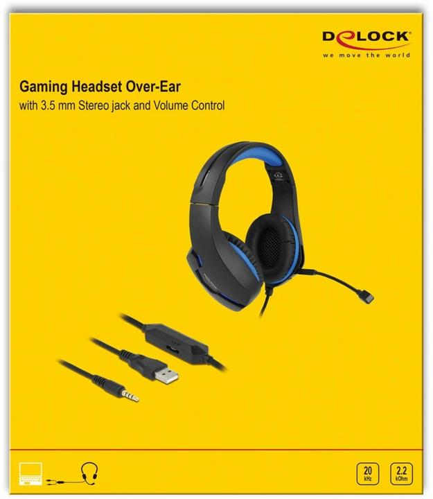 Produktbild Delock Headset Gaming Over-Ear LED für PC,Notebook,Konsolen Schwarz (Kabelgebunden)