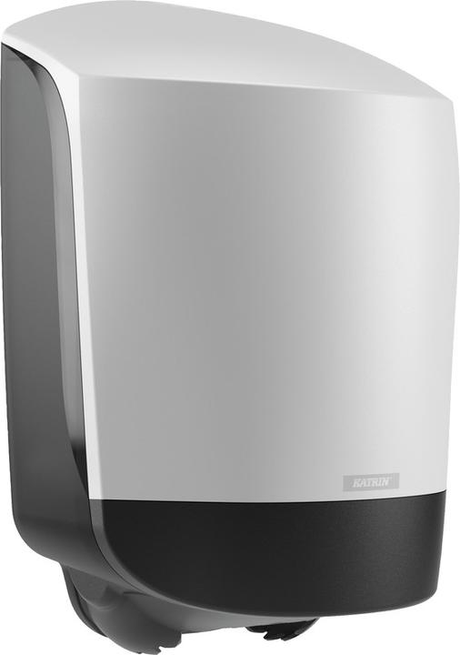 Actual product image Katrin Towel roll dispenser Centerfeed M plastic white with locking function, Centerfeed dispenser