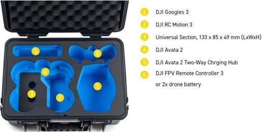 Actual product image B&W International B&W drone.case PP.166 yellow for DJI Avata 2 (Drone case, DJI Avata 2)