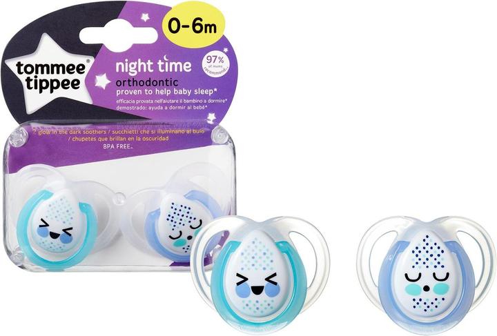 Produktbild Tommee Tippee silicone soother NIGHT STYLE, 0-6 months, 2 pcs., 43336103 (2 x, bis 6 Monate)