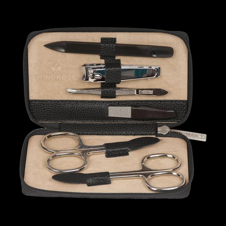 Windrose Astuccio per manicure Beluga da 13 cm in pelle