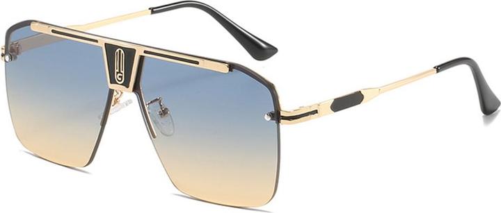 Techsuit - Sunglasses (2576) - for Men with Aluminum Frame, Oversized - Gold / Green / Brown