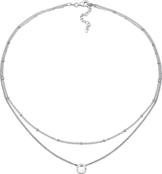 Produktbild Elli Halskette Choker Layer Kristall Kugelkette 925 Silber (925er Sterling Silber, Glaskristall, 36 cm)