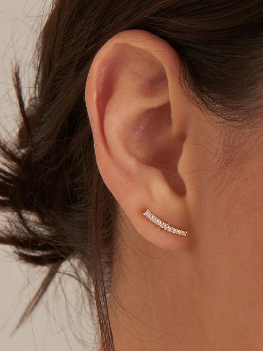 Actual product image Ania Haie Stud Earrings Glam Crawler Stud 925 Sterling Silver (925 silver)