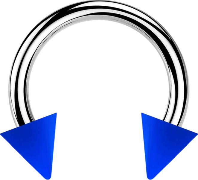 Produktbild Star Piercing Micro Circular Barbell silber mit zwei Cones dunkelblau (ohne Messing, Acryl, Chirurgenstahl 316L)