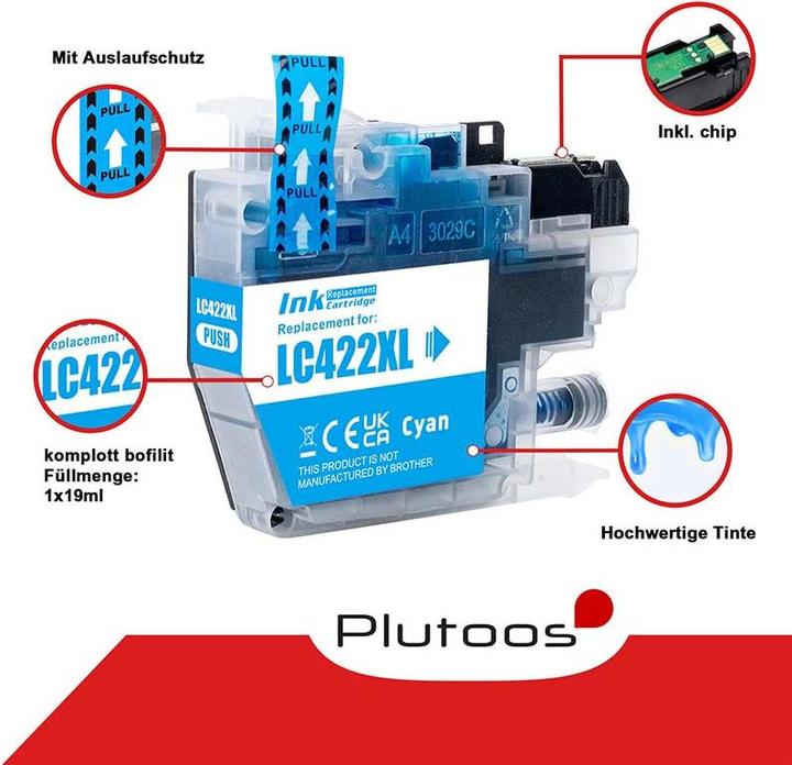 Produktbild Plutoos Brother LC-422XL Patrone kompatibel, 4erFarbset LC-422 XL