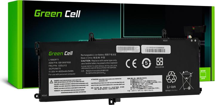 Image du produit GreenCell Batterie d'ordinateur portable pour Lenovo ThinkPad T590 T15 P15s P53s - 4650mAh (3 cellules, 4650 mAh)