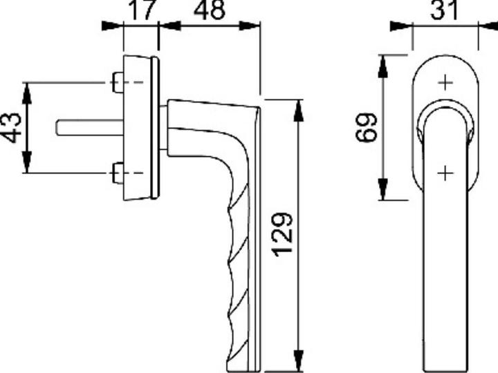 Actual product image Hoppe Window handles SecuForte 0700/UD9020 Hamburg (Window handles)