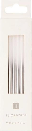 Produktbild TALKING TABLES Kerzen Weiss und Silber Ombre - 16 Stück (16 Stk.)