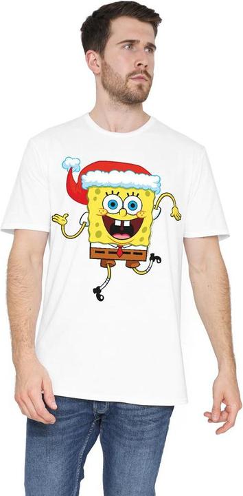 Immagine prodotto Spongebob Squarepants Maglietta Natale Cappello da Babbo Natale Uomo (S)