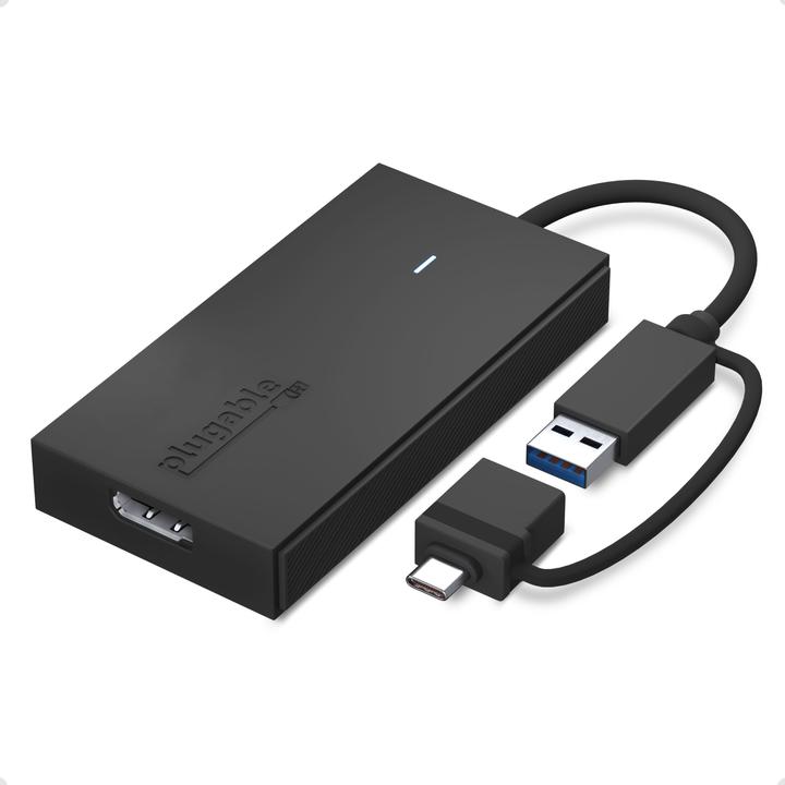 Plugable USB3 USBC DP Graphics Adapter (USB Typ-C, USB-A, 1.50 cm)