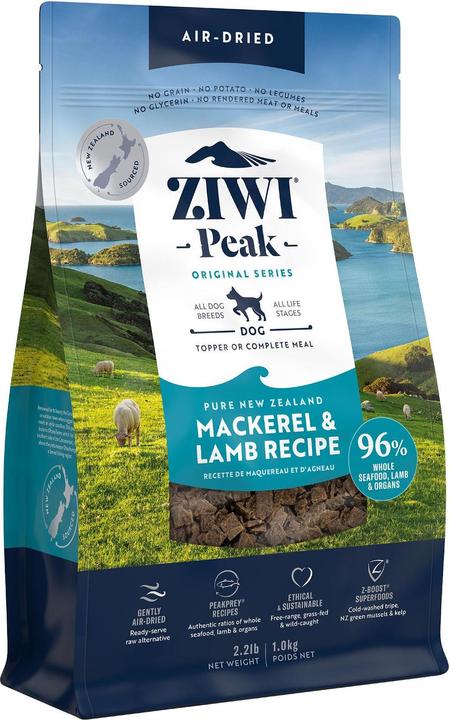 Actual product image Ziwi Peak Air Dried mackerel&lamb 1Kg (Adult, 5 pcs., 1000 g)