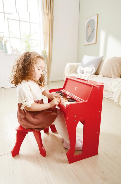 Actual product image Hape Light keyboard piano with stool, red FSC