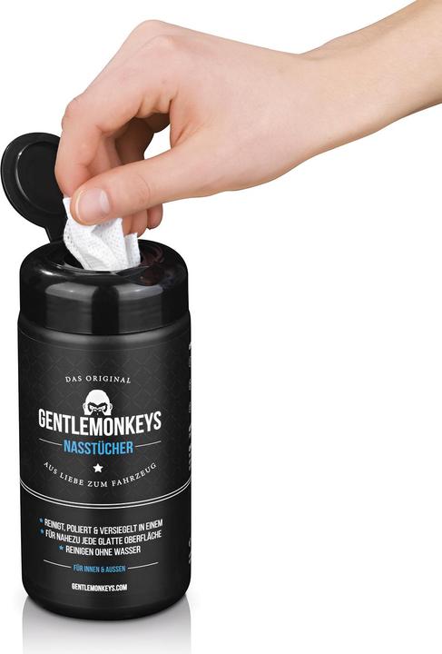 Actual product image Die Höhle der Löwen Gentle Monkeys vehicle cleaner set of 20 wet wipes + microfibre cloth (300 ml)