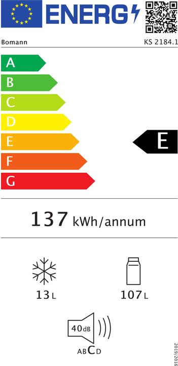 Etichetta energetica Bomann Frigorifero KS 2184 S (115 l)