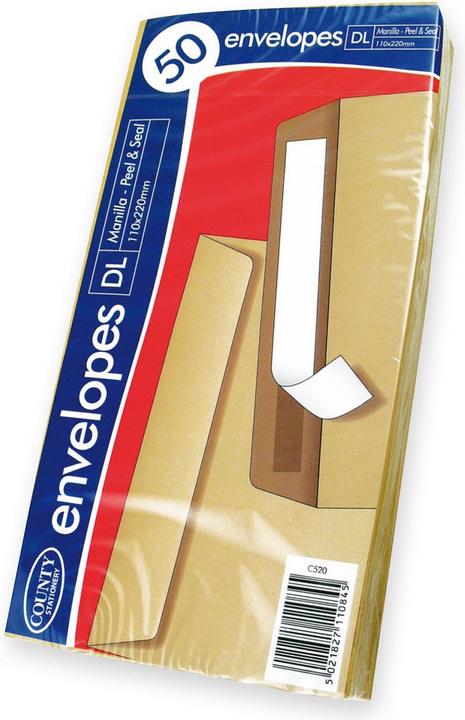 Image du produit Universal Textiles Enveloppe Manille auto-adhésive (paquet de 50) (22 x 11 cm, 500 x)