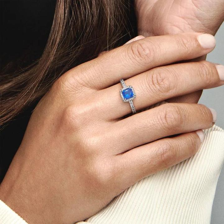 Image du produit Pandora Bague en argent de charme avec cristal 198863C02 - Circuit : 54mm (54, Argent 925)