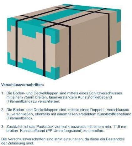 Produktbild Transpak Gefahrgutkarton 4-fach Zulassung 2-wellig Masse 390x390x430mm Inhalt 65l (10 x)