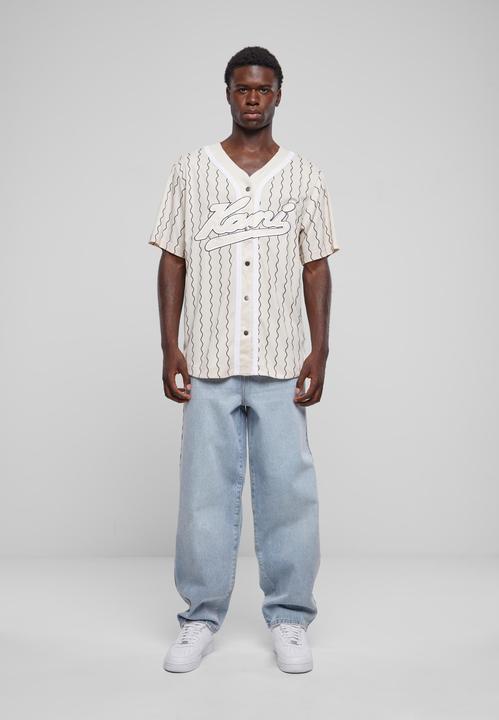 Actual product image Karl Kani KM233-014-1 KK Varsity Ziczac Pinstripe Baseball Shirt (XXL)