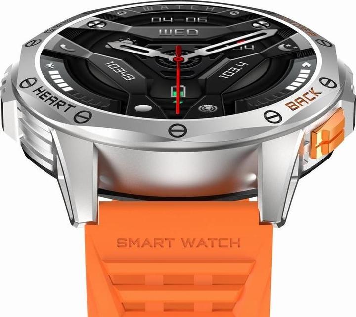 Image du produit Gravity GPS GT24-4 Herren-Smartwatch, schwarzes Silikonarmband + orangefarbenes Silikonarmband