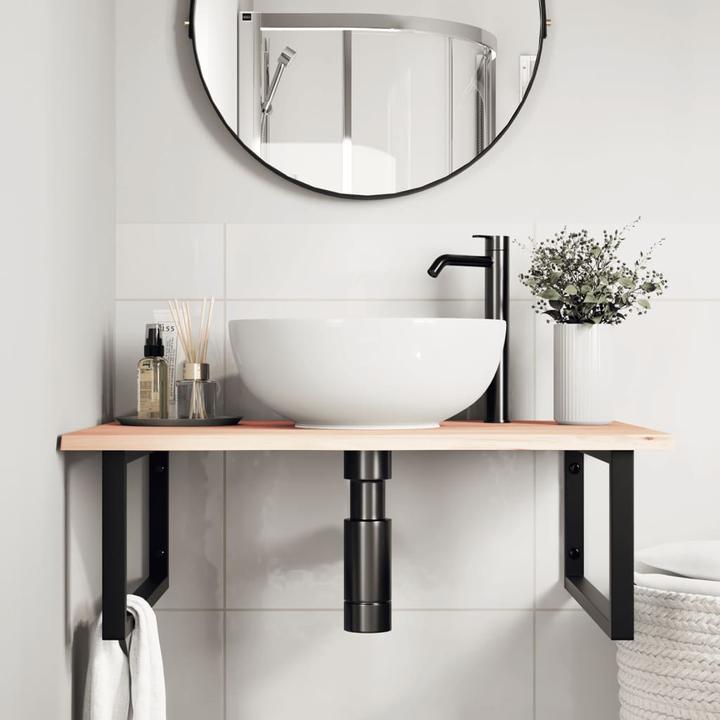 Actual product image VidaXL Washbasin worktop with holder and oak