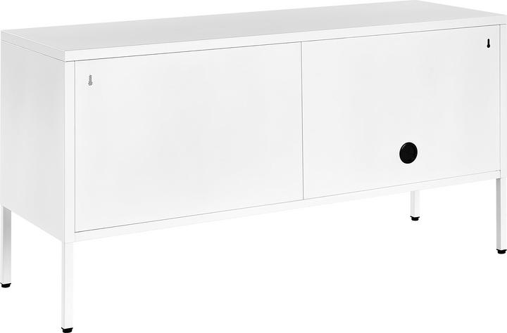 Actual product image Beliani Sideboard metal white 2 doors MORLEY (118 x 60 x 40 cm)