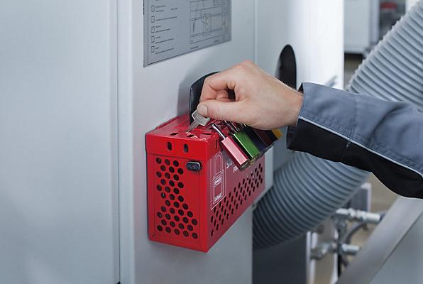 Image du produit Abus Boîte Safety Redbox B835, avec support mural, rouge.