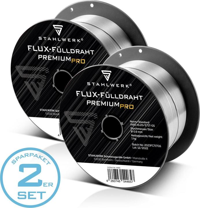 Actual product image Stahlwerk Welding wire MIG MAG Premium cored wire E71T-GS Ø 0.9 mm 0.9 kg set of 2