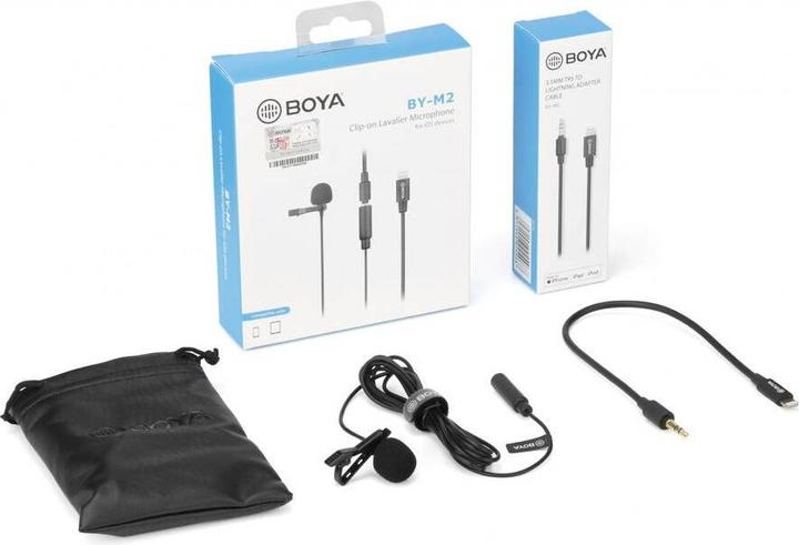 Actual product image Boya BY-M2 clip-on microphone