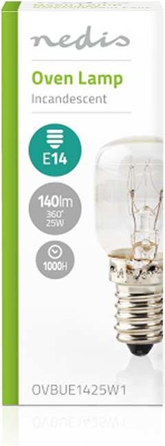 Produktbild Nedis Glühbirne für den Ofen | 25 W | E14 | Glühend | Energieklasse: E | T25 (E14, 25 W, 140 lm, 1 x, G)