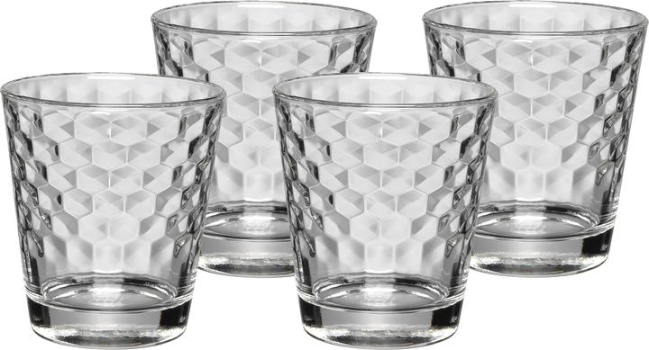 WMF Wassergläser Set 4tlg Gläser 265ml Wabenmuster Kristallglas hitzebeständig (0.23 l, 4 x)