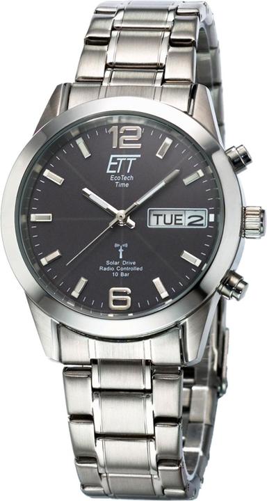 ETT EGS-11247-22M Solar Drive Funkuhr Gobi Herrenuhr 40mm 10ATM (Analoguhr, Funkuhr, 40 mm)