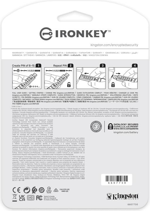 Image du produit Kingston Clé IronKey Keypad 200 512GB sécurisée (512 Go, USB-A)