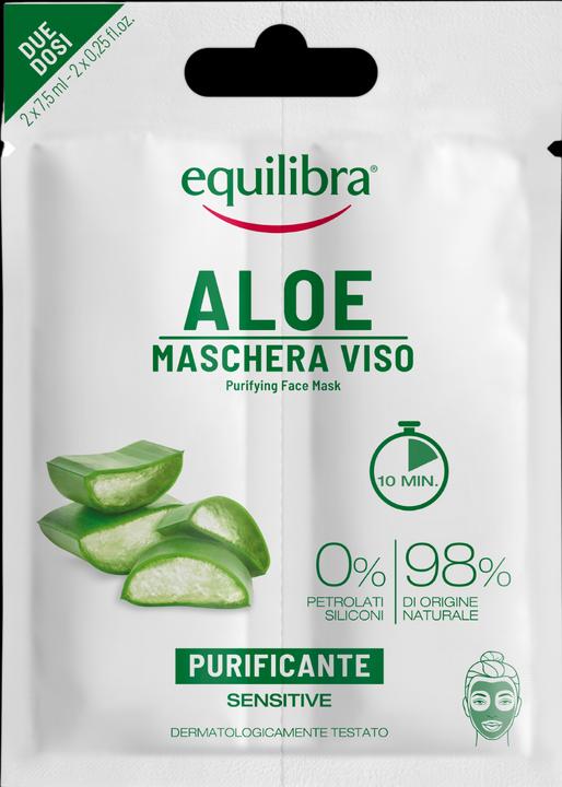 Produktbild Equilibra Aloe Maschera Viso Purificante Purifying Face Mask Cleansing Aloe Vera Face Mask 2X7.5Ml (7.50 ml)