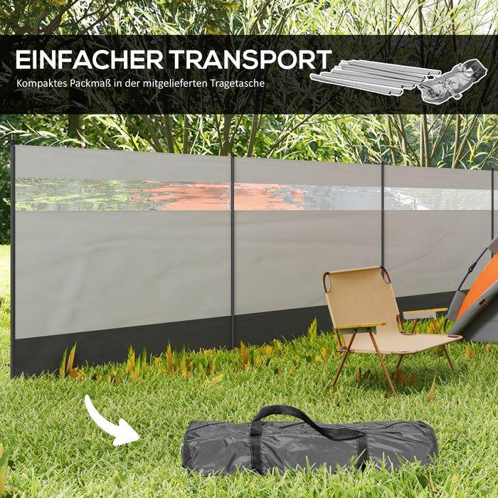 Produktbild Swisshandel24 Windschutz faltbar mit Lichtquellenfenster 725x140 cm Grau (725 cm)