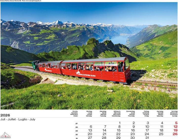 Produktbild Schweiz-Suisse-Svizzera-Switzerland 2026 (40 x 31 cm, Harter Einband, Französisch, Deutsch)
