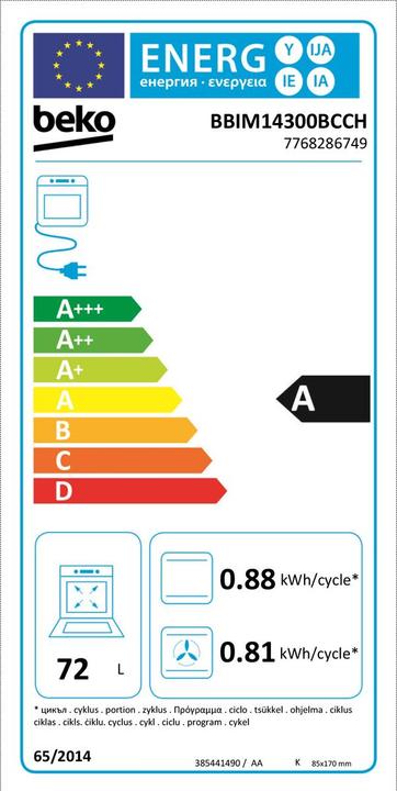 Label énergétique Beko BBIM14300BCCH