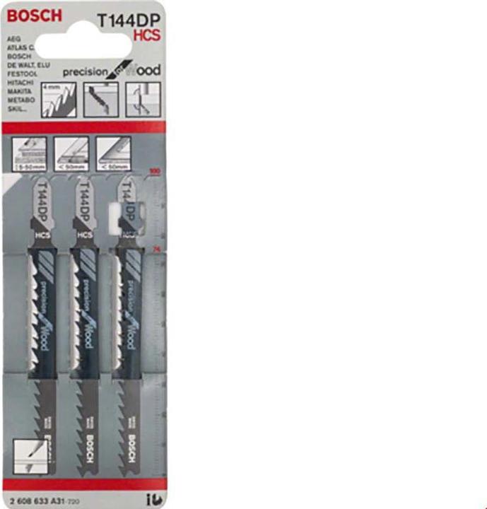 Image du produit Bosch Professional Zubehör Lame de scie sauteuse PRO Wood precise T144DP, 100 mm, 5 pcs.