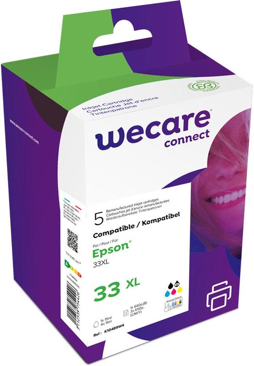 Actual product image Wecare Multipack rebuilt CMYBKPBK T333740 for Epson XP-530 6.4/4x4.5ml (CMYK)
