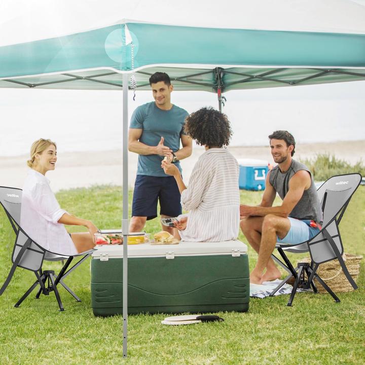 Image du produit Wiltec Chaise pliable de camping, Chaise de pêche, Fauteuil pliant compact 100 kg max. Gris Noir