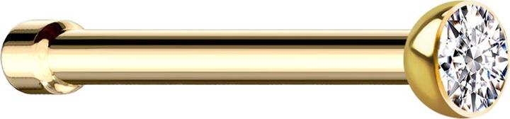 Produktbild Star Piercing Nasenstecker gerade vergoldet Halbkugel Kristall silber (ohne Messing, Chirurgenstahl 316L)