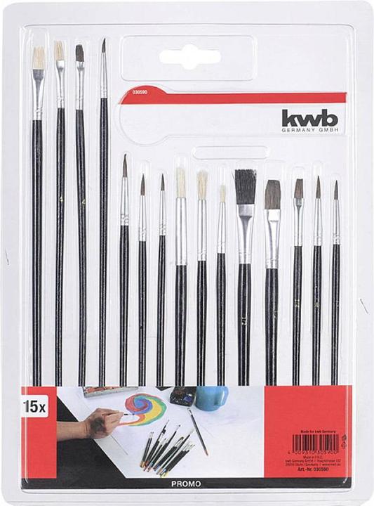 Produktbild kwb Künstlerpinsel-Set, 15-tlg