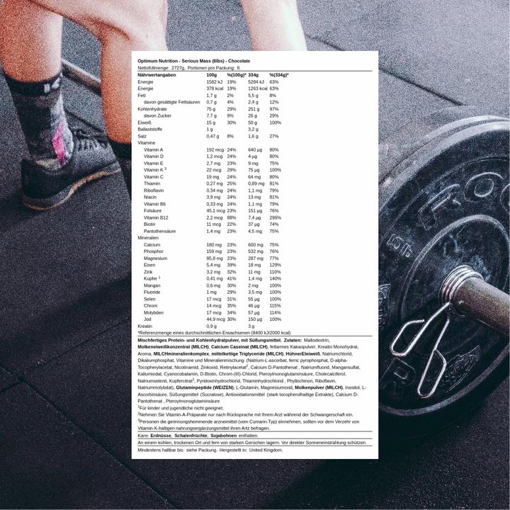 Produktbild Optimum Nutrition Serious Mass (Schokolade, 1 Stk., 3022 g)