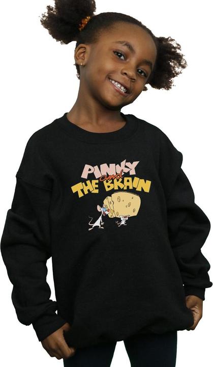 Actual product image Universal Textiles Girls Pinky And The Brain Cheese Head Sweatshirt (116)