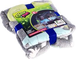 Actual product image Toi-Toys Glow N Fun Glow in the Dark Dino blanket, 130x150cm (130 x 150 cm)