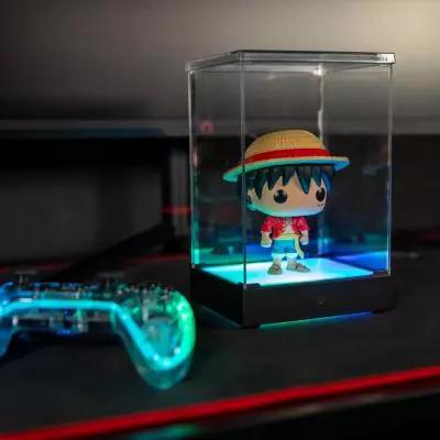 Actual product image Konix Acrylic display case with RGB-LED lighting for Funko Pop collectible figures (9 x 9 x 14 cm)