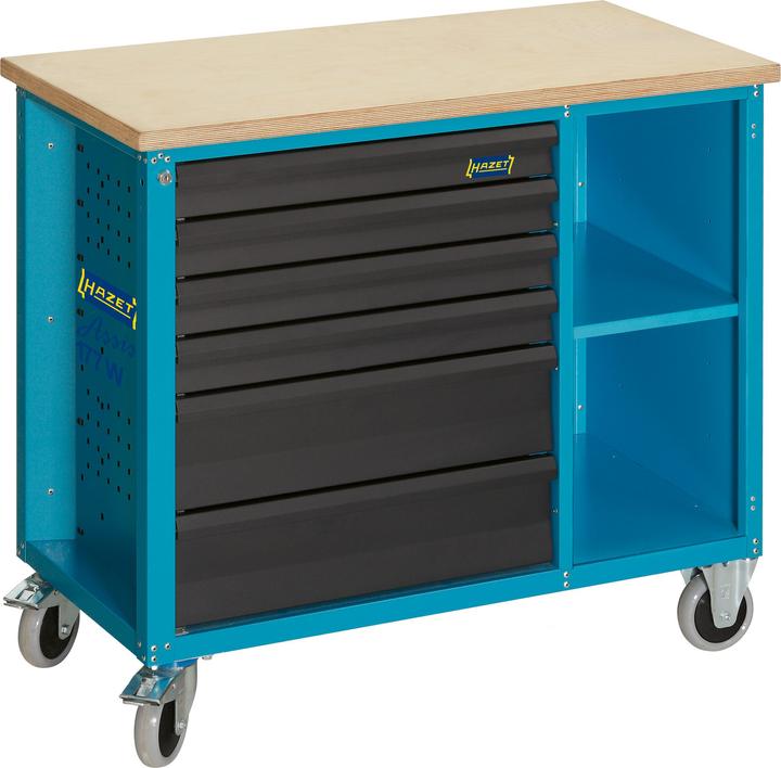 Produktbild HAZET Fahrbare Werkbank 177W-6 ∙ Schubladen, flach: 4 x 79 x 527 x 348 mm ∙ Schubladen, hoch: 2 x 1… (52 cm, 104 cm)