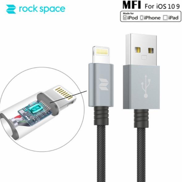 Actual product image Rock Space MFI Lightning cable (1 m, USB 2.0)