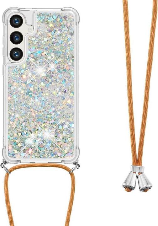 Produktbild Cover-Discount Glitzer Hülle mit Umhängeband silber (Samsung Galaxy S24+)